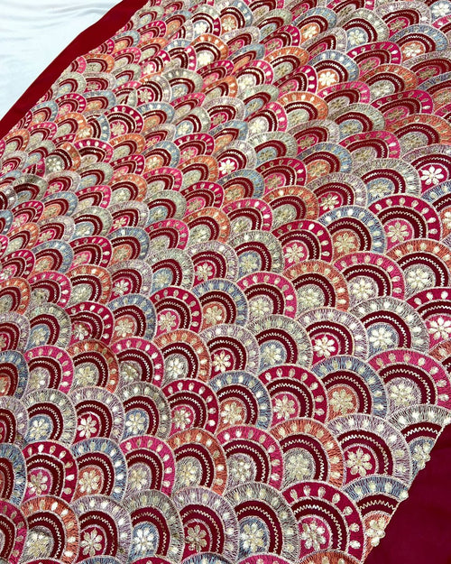 HEAVY GEORGETTE  MUTI-THREAD CODDING EMBROIDERY
