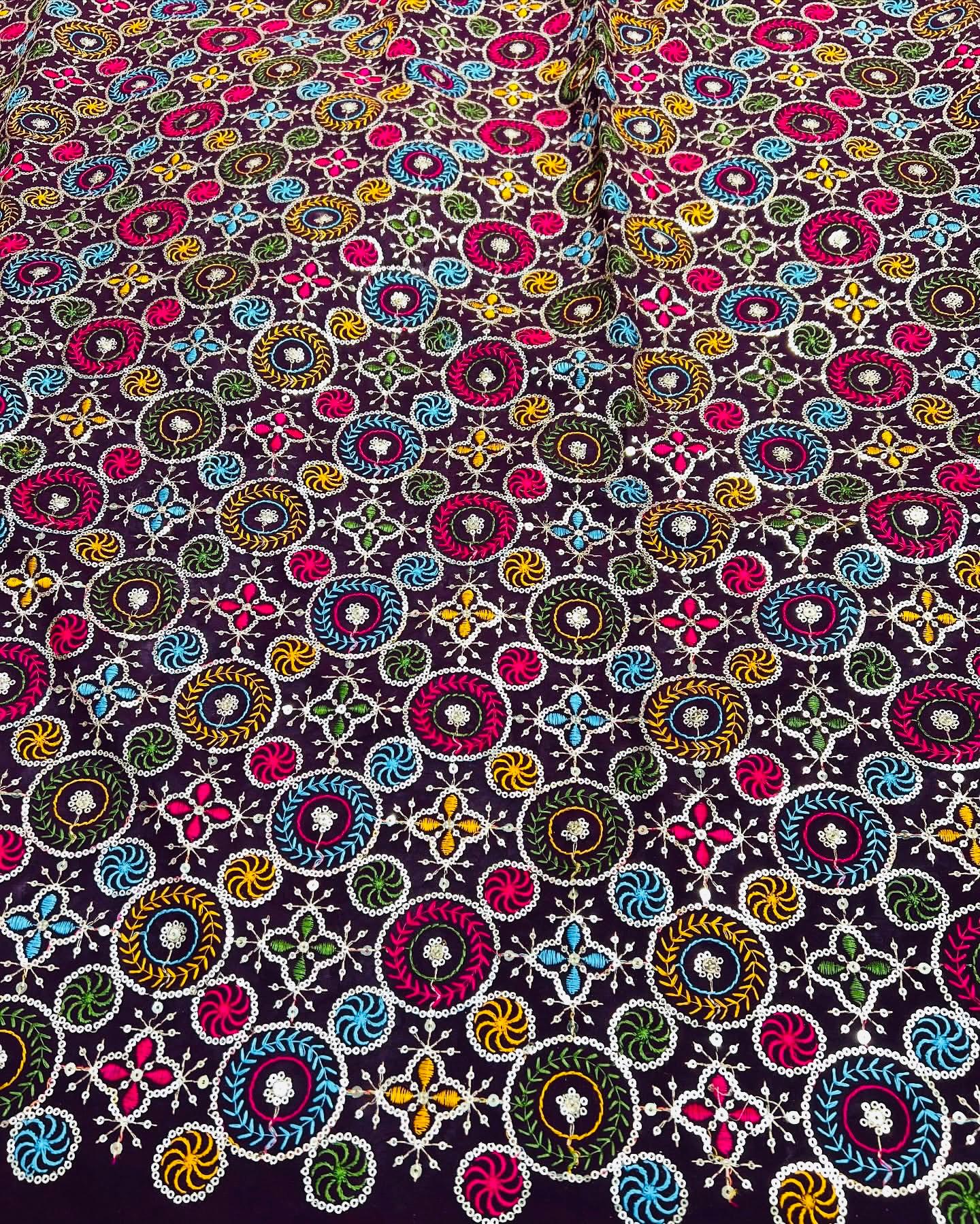 GEORGETTE MULTI THREAD SEQUENCE EMBROIDERY