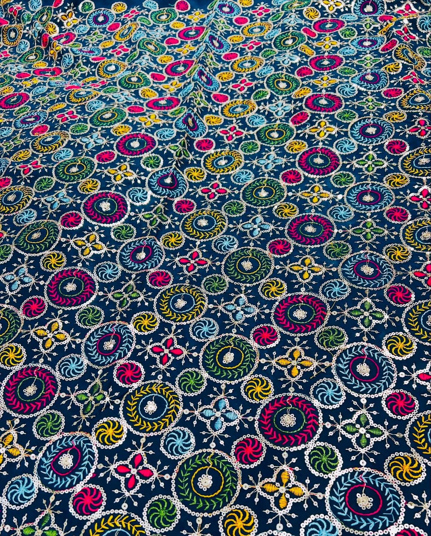GEORGETTE MULTI THREAD SEQUENCE EMBROIDERY